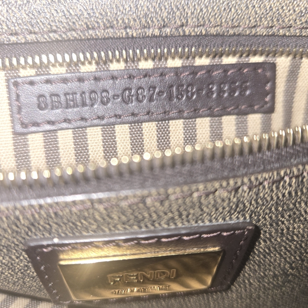 Fendi Zucca Print Brown Zippered Tote And Wallet Set Excellent Used Condition - Picture 11 of 17